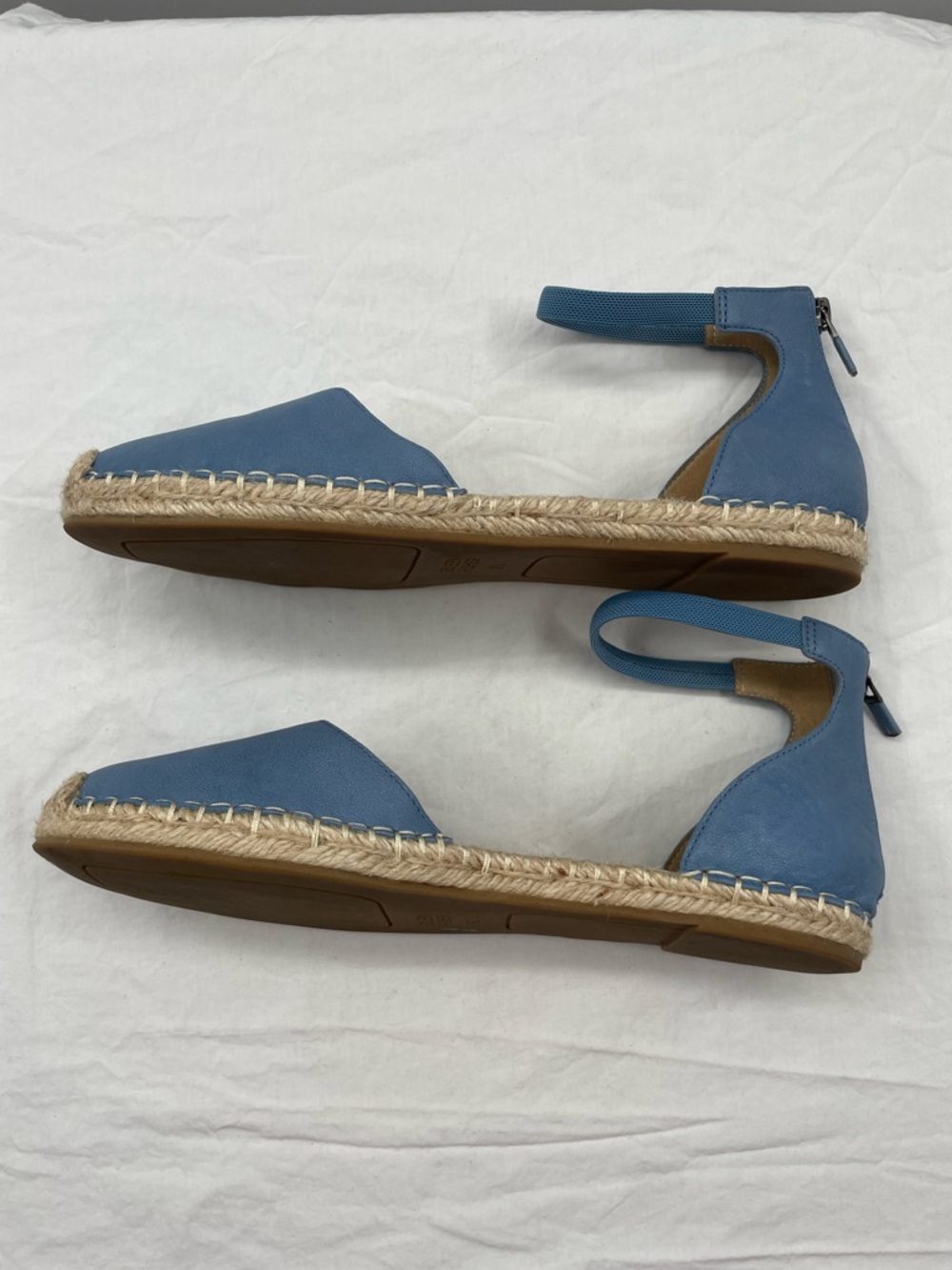 NEW! Eileen Fisher Lala Tumbled Leather Espadrille Flats. 9.5. - Picture 7 of 8